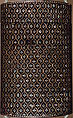 Inrō with Geometric Pattern, Four cases; lacquered wood with metal and mother-of-pearl inlay on black lacquer ground; Netsuke: ryūsa type carved ivory; floral design; Ojime: metal bead with chrysanthemum, Japan