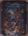Case (Inrō) with Design of Chinese Sages Playing Musical Instruments on a Verandah, Lacquer, roiro, rubbed fundame, brown and black hiramakie, tortoiseshell, aogai; Interior: nashiji and fundame, Japan