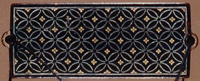 Case (Inrō) with Design of Flowering Chrysanthemums with Brocade Borders, Lacquer, roiro, nashiji, hirame, aogai, gold foil inlay; Interior: fundame, Japan