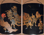 Case (Inrō) with Design of Dancer, Musicians and Drum, Lacquer, roiro, gold and coloured togidashi; Interior: nashiji and fundame, Japan