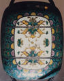 Case (Inrō) with Design of Stylized Flowers and Scrolls, Metal cloisonne, metal, cloisonne, green, white, yellow and grey enamels; Interior: silver metal, Japan