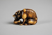 Wolf, Tomotada (Japanese, active late 18th–early 19th century), Carved ivory, Japan