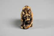 Wolf, Tomotada (Japanese, active late 18th–early 19th century), Carved ivory, Japan