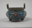 Incense burner with lotus scrolls, Cloisonné enamel, China
