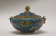 Covered Bowl, Cloisonné enamel on gilt copper, China