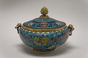 Covered Bowl, Cloisonné enamel on gilt copper, China