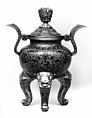 Incense Burner from a Set of Five-Piece Altar Set (Wugong), Cloisonné enamel on copper, gilt bronze, China