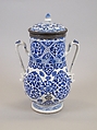 Covered jar with handles, Porcelain painted in underglaze cobalt blue (Jingdezhen ware), silver mounts, China