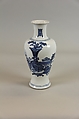 Vase with a display of antiques, Porcelain painted in underglaze cobalt blue (Jingdezhen ware), China