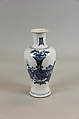 Vase with a display of antiques, Porcelain painted in underglaze cobalt blue (Jingdezhen ware), China