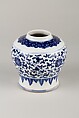 Jar, Porcelain decorated in underglaze blue with crackled glaze, China