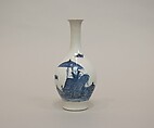 Vase with boy riding an ox, Soft paste porcelain painted in underglaze cobalt blue (Jingdezhen ware), China
