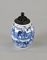 Jar, Porcelain decorated in underglaze blue, with crackled glaze, China