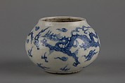 Water pot with dragon, Porcelain painted in underglaze cobalt blue (Jingdezhen ware), China