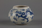 Water pot with dragon, Porcelain painted in underglaze cobalt blue (Jingdezhen ware), China