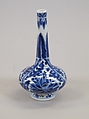 Bottle with floral scrolls, Porcelain painted in underglaze cobalt blue (Jingdezhen ware), China