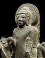 Buddha Preaching on Winged Grotesque with Attendants, Sandstone, Central Thailand