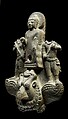 Buddha Preaching on Winged Grotesque with Attendants, Sandstone, Central Thailand