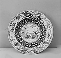 Dish, White porcelain decorated with blue under glaze; polychrome enamels (Arita ware, Imari type), Japan