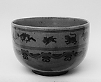 Cup, Clay covered with a transparent glaze with design under the glaze (Hirado ware), Japan