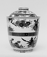 Cup and Cover, White porcelain decorated with blue under the glaze, polychrome enamels (Arita ware), Japan