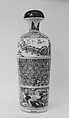Bottle, White porcelain decorated with blue under the glaze, stopper of black lacquer (Arita ware, Imari type), Japan