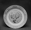 Plate, White porcelain decorated with blue under the glaze (Hirado ware), Japan