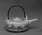 Wine Bottle, White porcelain decorated with blue under glaze (Hirado ware), Japan