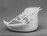 Water Dropper, White porcelain decorated with blue under the glaze, and relief outlines (Hirado ware), Japan
