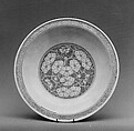 Saucer, Clay covered with a crackled transparent glaze and decorated with blue under the glaze (Satsuma ware), Japan