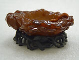 Dish with Floral Design, Amber, China