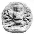 Votive Plaque with Three-Headed Deity, Clay, Tibet