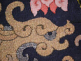 Panel, Silk, metallic thread;  lined with silk, China