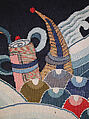 Panel, Silk, metallic thread;  lined with silk, China