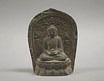 Seated Buddha, Unglazed pottery, Tibet