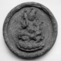 Votive Plaque with Seated Figure, Red clay, Tibet