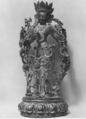 Standing Deity, Wood with lacquer and gilt, Tibet