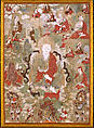 Luohan, Unidentified artist, Side panel of a triptych of framed paintings; watercolor on linen, China