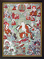 Luohan, Unidentified artist, Side panel of a triptych of framed paintings; watercolor on linen, China