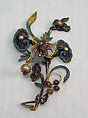 Fragment of Headdress, Gold, feathers, pearls, China
