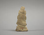 Figure of Guanyin with Parrot, Unglazed pottery, China