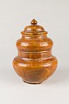 Covered Jar, Pottery with light brown glaze, China