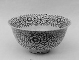 Cup, White porcelaneous ware with a crackled glaze over a design in black outlines (Satsuma ware), Japan