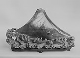 Carving in Form of Fujiama, Rock crystal; green stained ivory stand, China