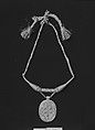 Jewelled Pendant, Nephrite, white with very faint grayish tint, India