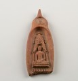 Sealing Depicting the Buddha at the Mahabodhi Temple, Bodhgaya, Terracotta, India (Bihar)