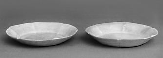 Lobed dish (one of a pair), Porcelain with white glaze (Ding ware type, China