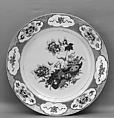 Plate with symbols of the Eight Immortals, Porcelain painted in overglaze polychrome enamels (Jingdezhen ware), China