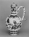 Ewer with Equestrian Figure, Porcelain painted with cobalt blue under transparent glaze (Jingdezhen ware); European mount, China