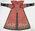 Woman's Robe of State, Silk and metallic thread embroidery on silk satin weave patterned with extra continuous wefts, China